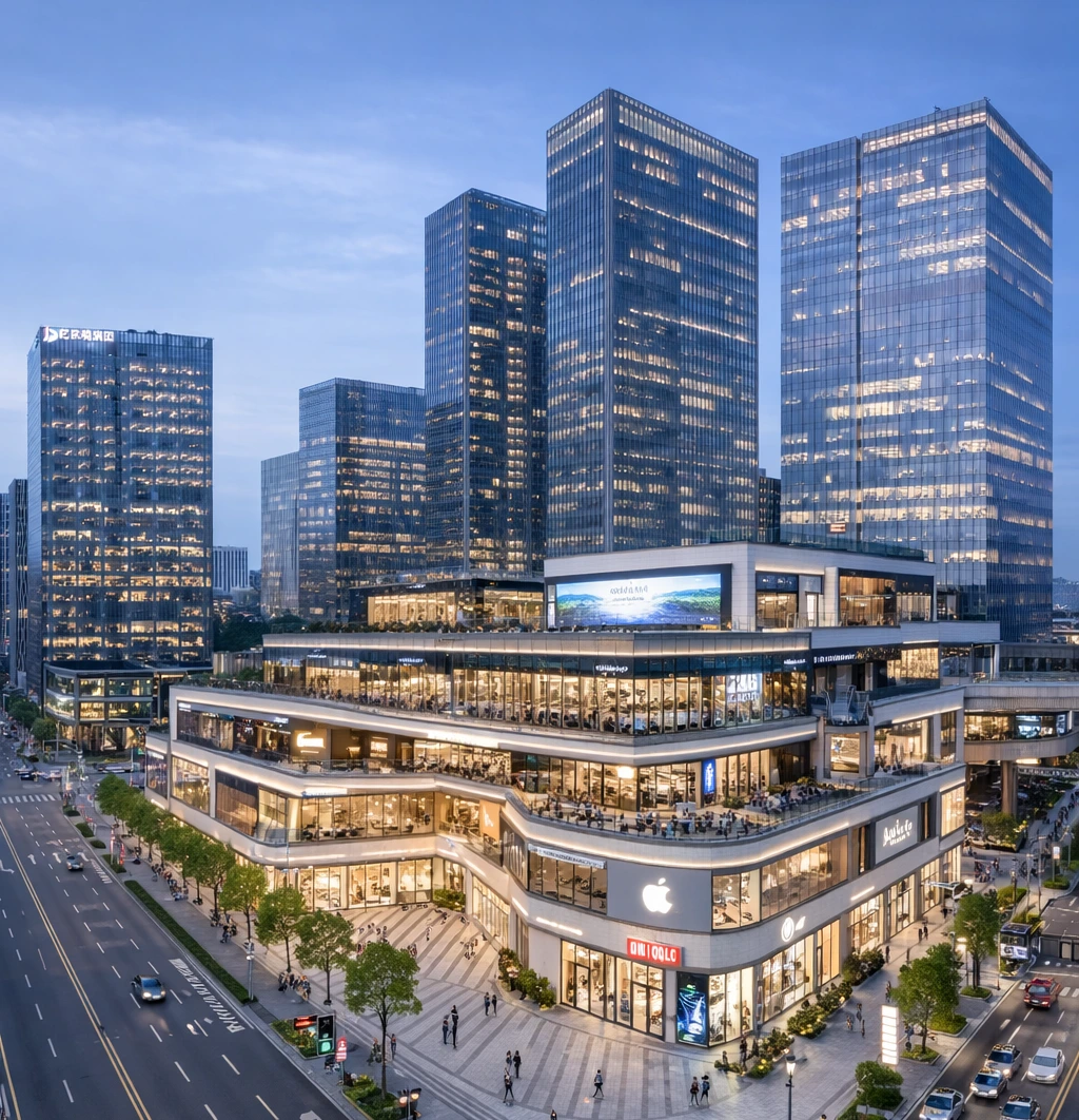 Commercial buildings, commercial building complexes,