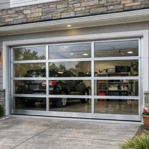 Aluminum alloy perspective garage door